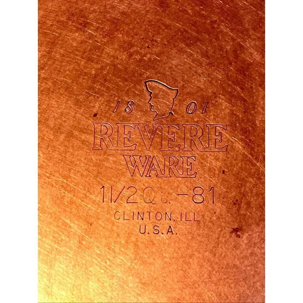 Vintage Revere Ware Stainless Steel Sauce Pan 1.5 Qt Copper Bottom USA